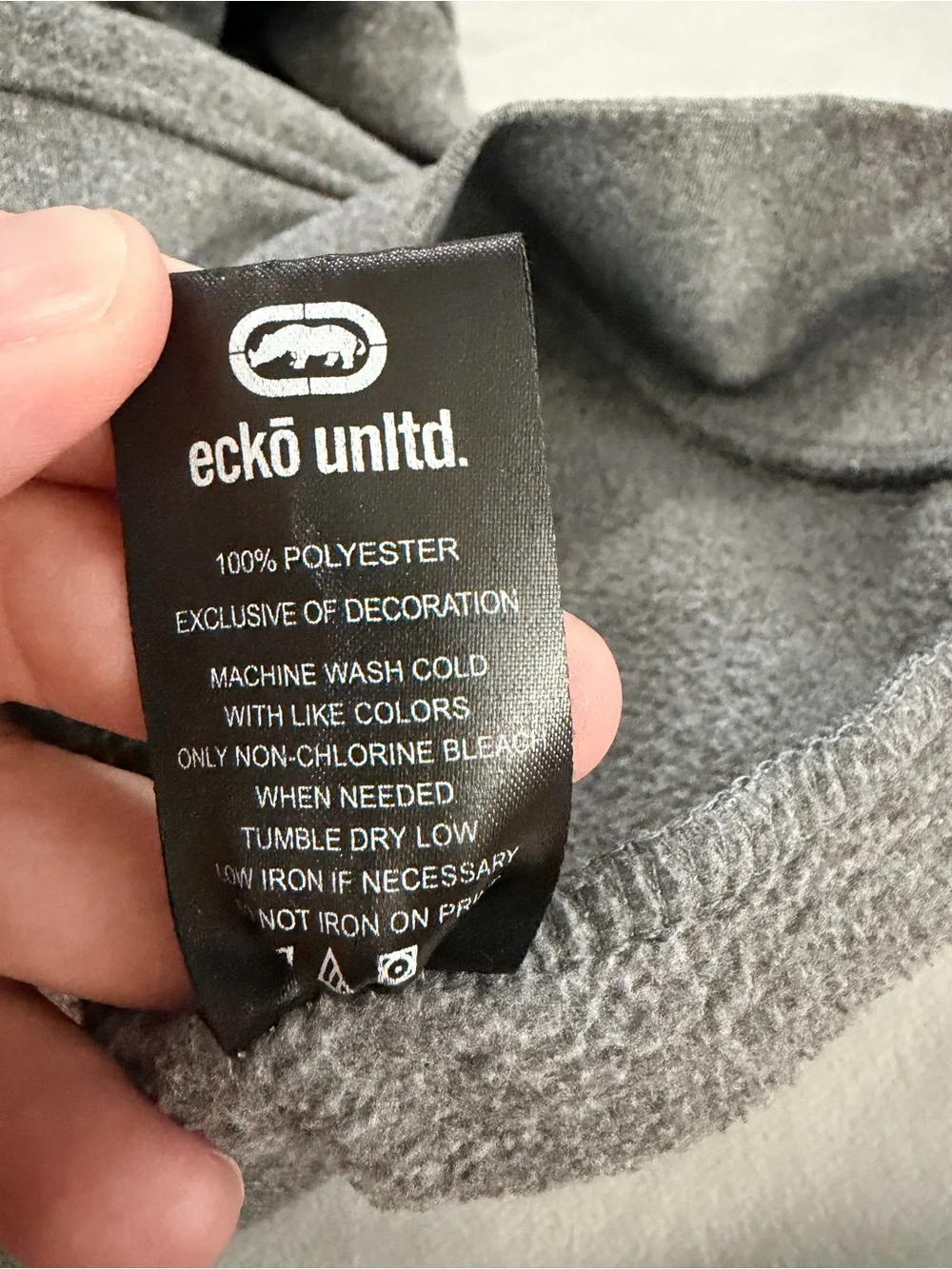 Ecko Unlimited Gray Full-Zip Hooded Sweatshirt with Sleeve Logo